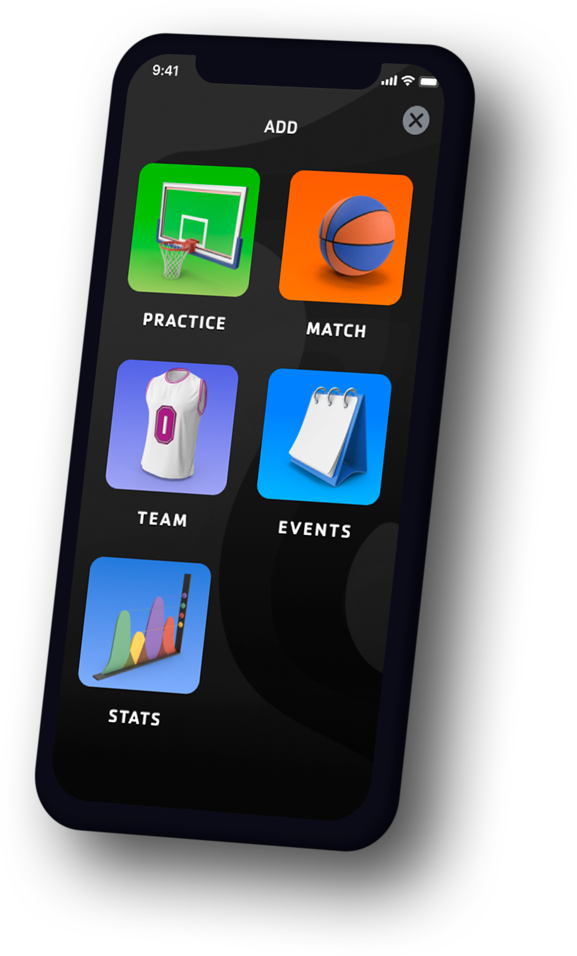 Practices screen