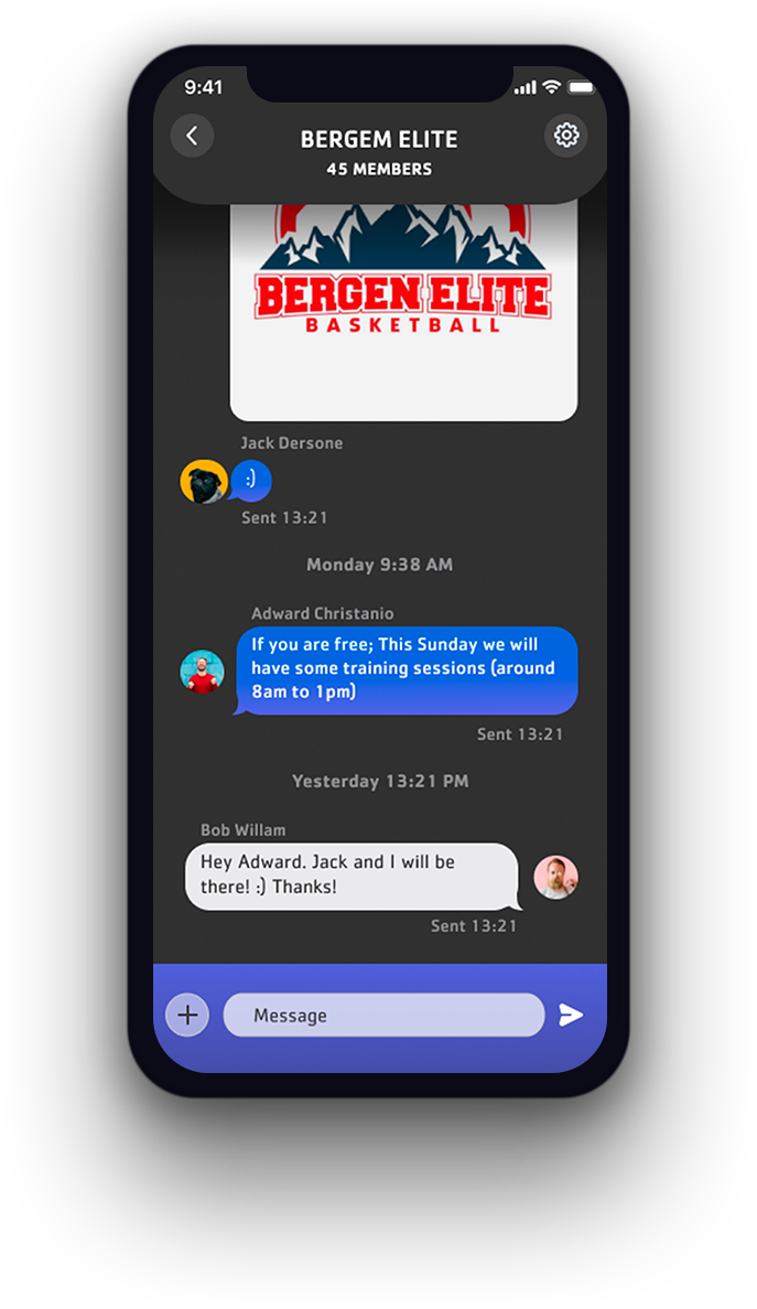 Team screen